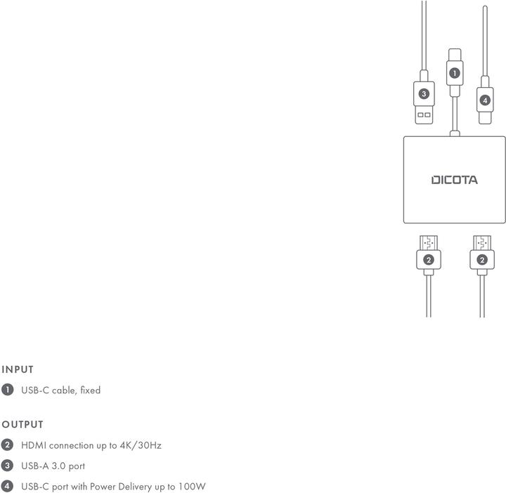 Produktbild Dicota Mini Docking (USB-C, 4 Ports)