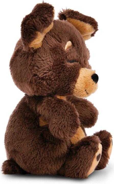 Produktbild NICI Kuscheltier Sleeping Pets brauner Hund im grünen Körbchen GREEN (11 cm)