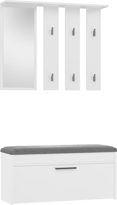 Produktbild Topeshop Kleiderschrank PARMA 100x35x180 cm weiss (100 x 35 x 180 cm)