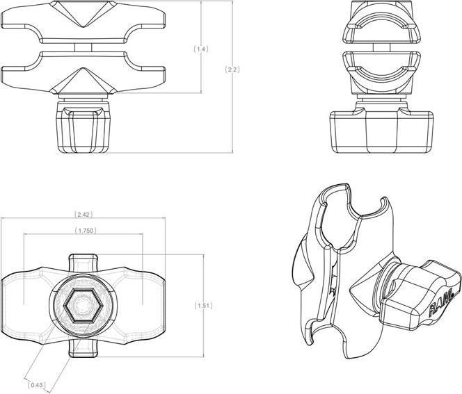 Produktbild Rammount Doppel Gelenk-Arm