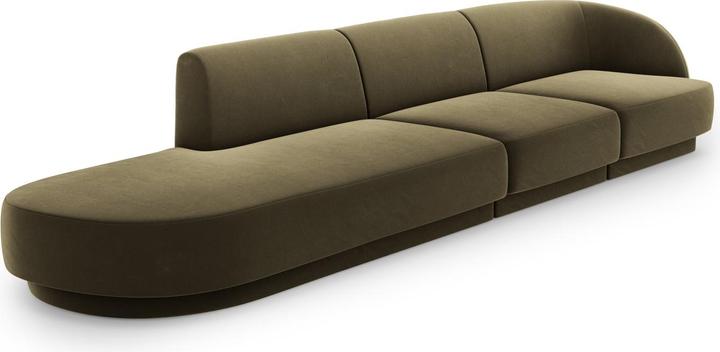 Image du produit Micadoni Canapé Gauche Velours, "Miley", 4 Places, 323x90x70Fabriqué en Europe (2 places, 3 places, 4 places)