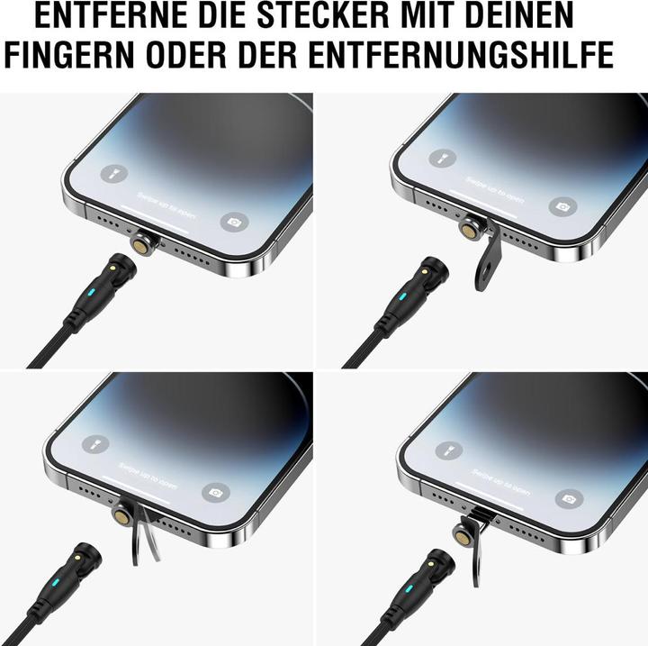 Actual product image 4smarts USB-C 540° Magnetkabel-Set GravityCord (1.80 m, USB 2.0, 240 W)
