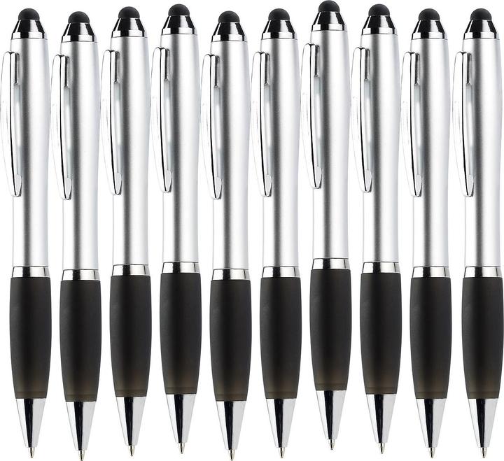 Image du produit Pearl Biros 2in1 avec stylo à écran tactile, lot de 10