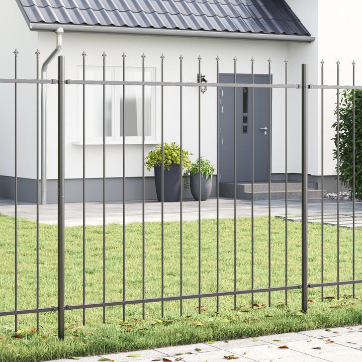 Immagine prodotto VidaXL Recinzione da giardino con tetto a punta grigio 1,7x1,5 m in acciaio
