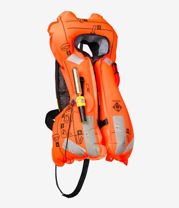 Image du produit Tribord Gilet de sauvetage autogonflant bateau Adulte LJ150N + harnais gris