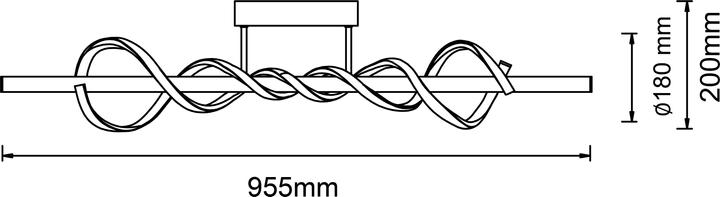 Produktbild Brilliant Amalie LED Deckenleuchte 95cm schwarz (2600 lm)