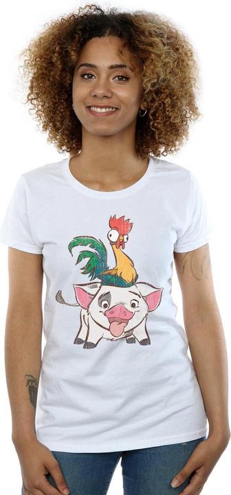 Actual product image Disney Womens/Ladies Moana Hei Hei And Pua Cotton T-Shirt (L)