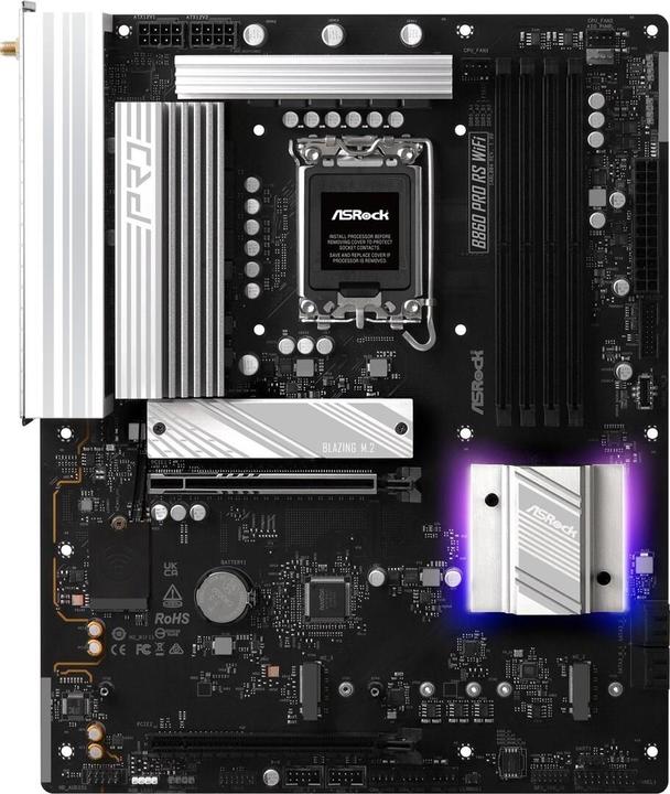 Actual product image AsRock B860 Pro RS WiFi DDR5 Intel S retail (LGA 1851, Intel B860, ATX)