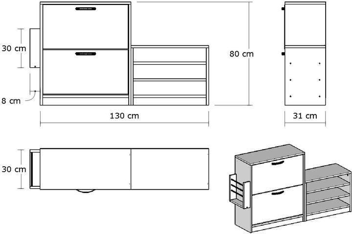 Image du produit Kalune Design Pauline (131 x 31 x 80 cm)