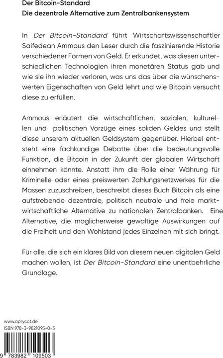 Actual product image Der Bitcoin-Standard (German, Saifedean Ammous, 2019)