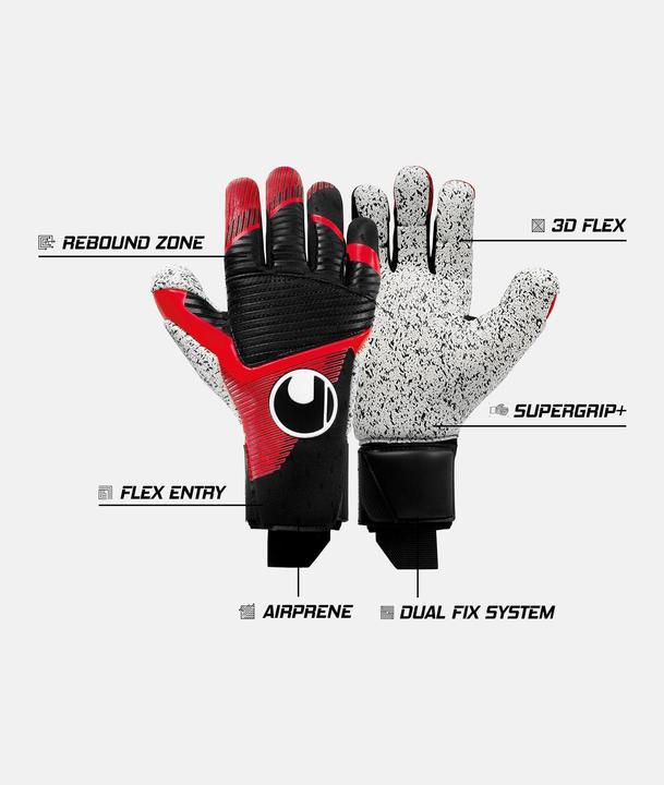 Produktbild Uhlsport Powerline Supergrip Reflex Torwarthandschuhe schwarz/rot/Weiss (10.5)