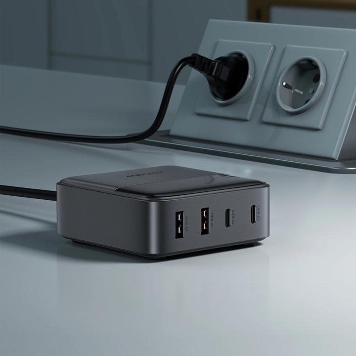 Produktbild Acefast Z6 Charger Network GaN Desktop 2x USB-A / 2x USB-C PD 65W - Black (65 W)