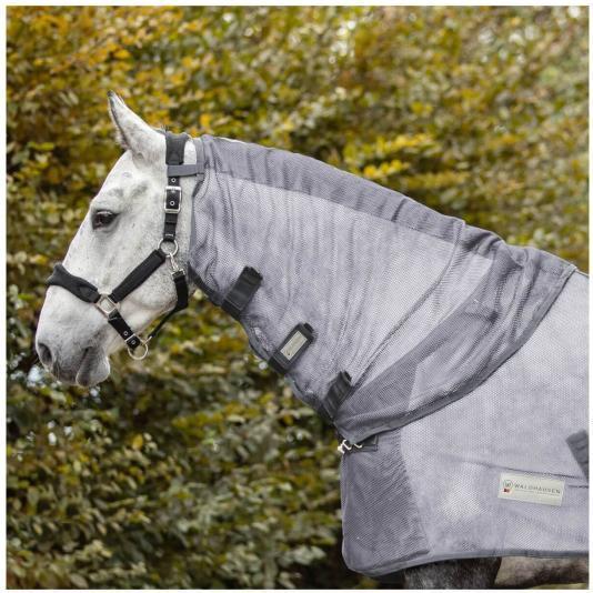 Waldhausen Fliegen Halsteil Comfort für Pferde Grau Warmblut