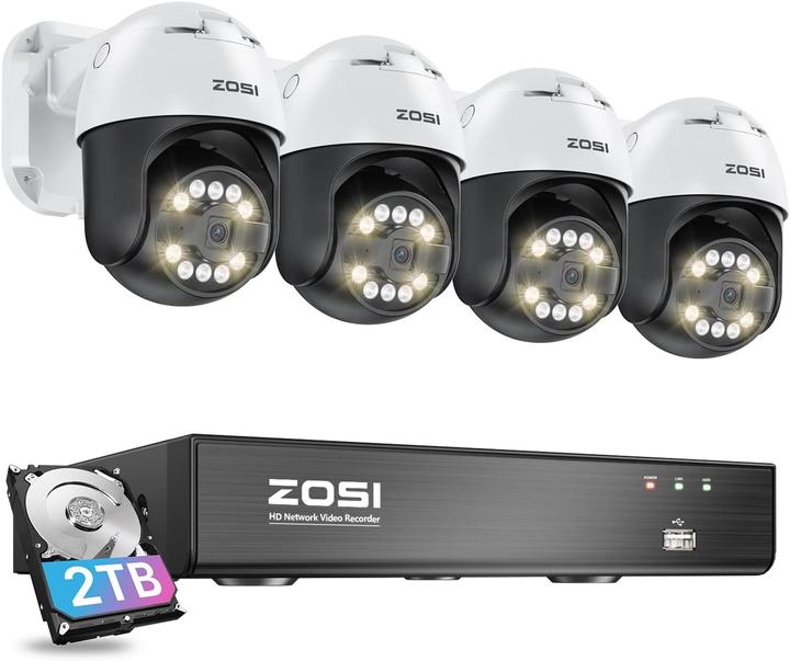 Produktbild Zosi 5MP PoE Überwachungsset mit Schwenk-Dome-Kameras