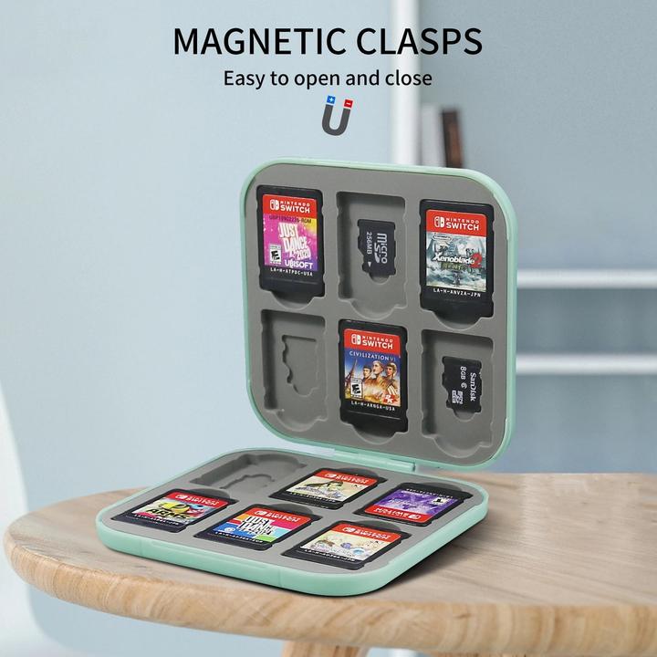 Produktbild Only-Bags.Store 12 In 1 Switch Game Card Case Storage Box für Switch Silikon Spiel Halter tragen Lagerung Fall Box