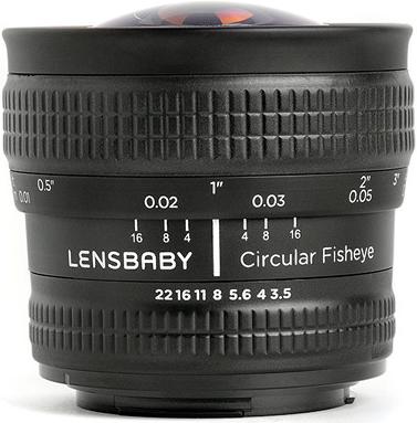 Actual product image Lensbaby 5.8mm 185° Circular Fisheye lens, Nikon F Mount (Nikon F, full size)