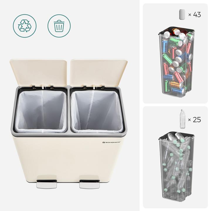 Actual product image Songmics Waste bin with lid and inner bin (60 l)