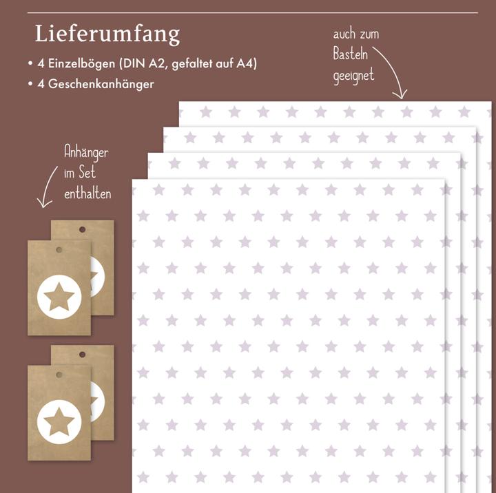 Produktbild Dabelino Geschenkpapier-Set für Sterne (pastell- (Geschenkpapier, 4 x)