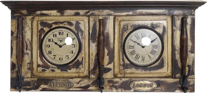 Produktbild DKD Home Decor Wall Clock London Teak (81 x 15 x 37 cm)