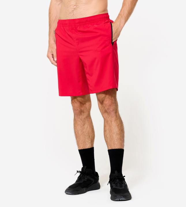 Actual product image Domyos Shorts Herren atmungsaktiv Reissverschlusstaschen - rot (S)