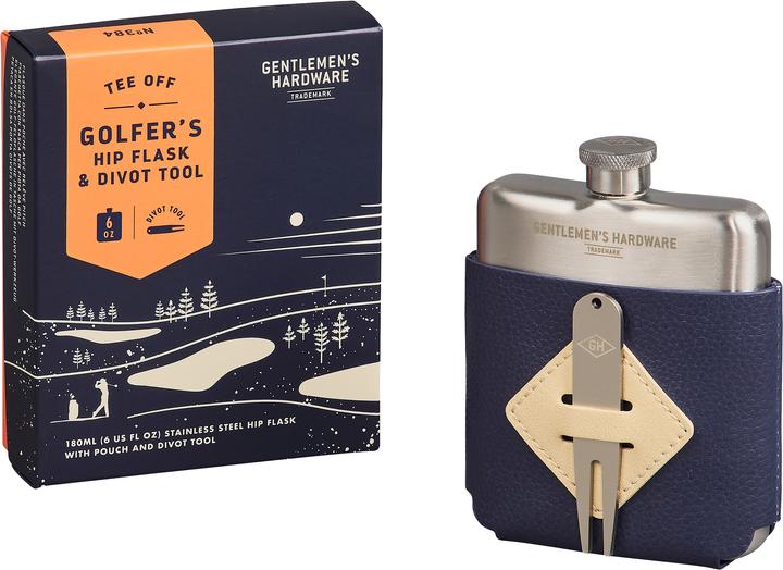 Gentlemen's Hardware Golfer's Hip Flask & Divot Tool (200 ml)
