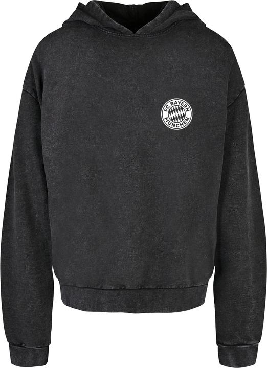 FC Bayern München Logo Acid Washed Oversized Hoody - 113337