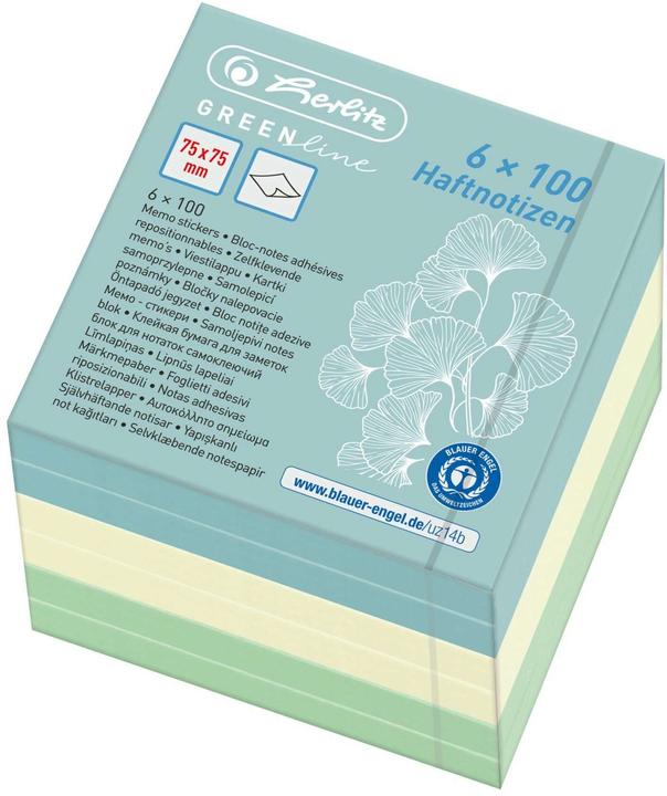 Herlitz Notizzettel Block à 600 Blatt, Mehrfarbig (75 x 75 cm)