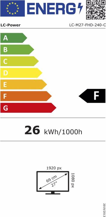 Energie-Label LC-Power LC-M27-FHD-240-C (1920 x 1080 Pixel, 27")