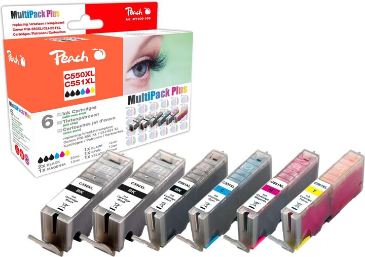 Peach CLI-551XL, PGI-550XL Multipack (M, PBK, Y, C, BK)