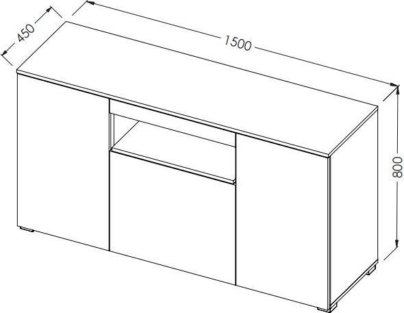 Produktbild Cama K VIVA BI/BI+S Wohnzimmer-Sideboard 3 Tür(en) (150 x 45 x 80 cm)