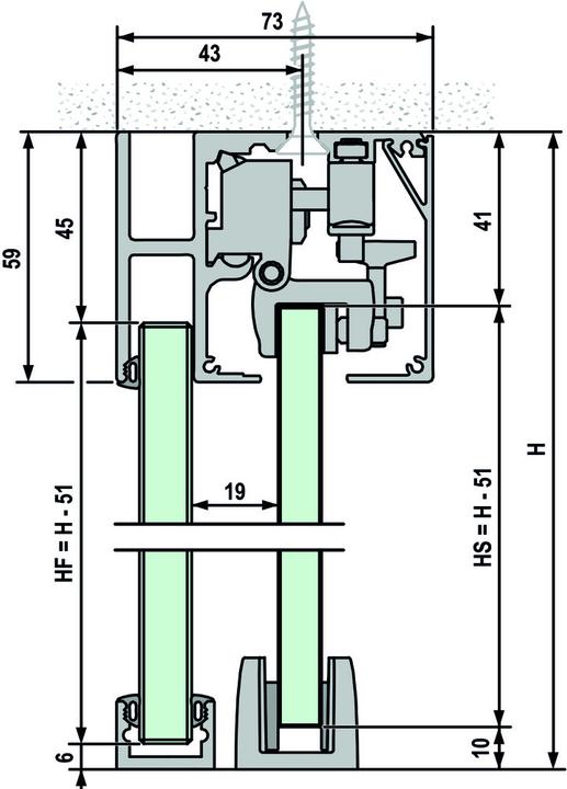 Actual product image Vitris Complete set Portavant M50, ceiling mounting, with side panel