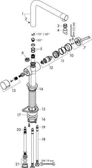 Productafbeelding hansgrohe HG ééngreeps wastafelmengkraan 270 TALIS M Toestelstopkraan 1jet RVS look
