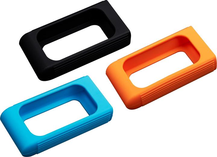 Actual product image Kingston XS SSD Rubber Sleeve 3 Pack - Black Blue Orange