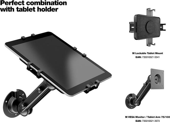 Immagine prodotto Multibrackets Supporto per monitor/tablet fino a 32", metallo, nero (Muro, 32")