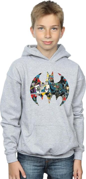 Immagine prodotto Batman Comic Book Logo Felpa con Cappuccio Ragazzi (128)