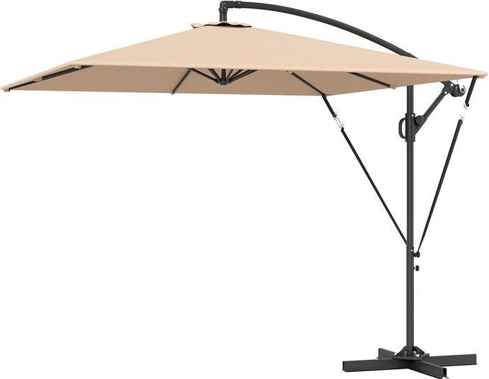 Image du produit Swisshandel24 Ampelschirm Ø260 cm, mit Ständer, Abdeckung, kippbar Khaki (2.50 m)