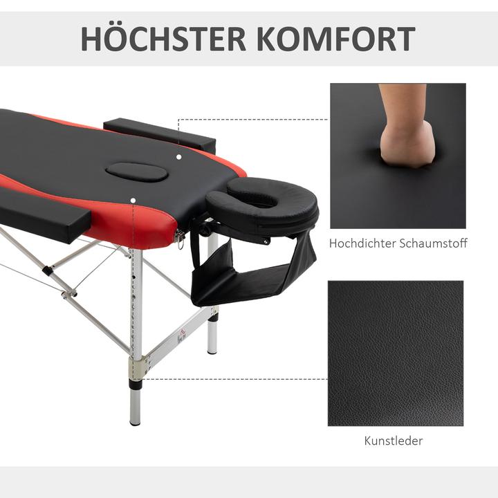 Image du produit Homcom Table de massage Cadre léger en aluminium, pliable, rembourré
