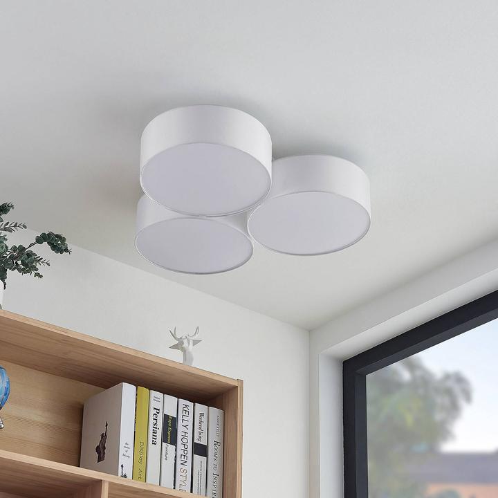 Produktbild Lindby Janita LED-Stoffdeckenlampe, 3-fl., weiss (3200 lm)