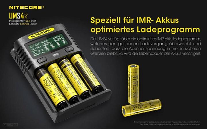 Actual product image Nitecore UMS4 USB quick charger (1 pcs., AAA, AA, Battery + charger)