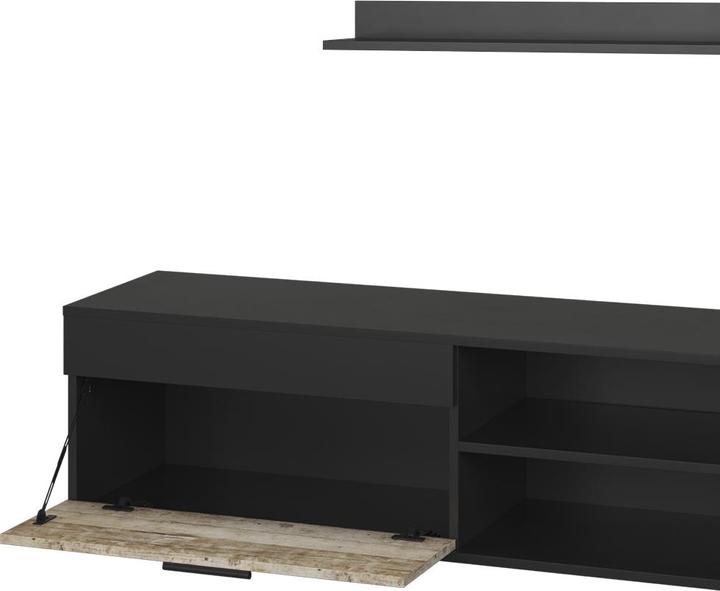 Produktbild Vichy Lowboard & Regal Berno, Schwarz/Sandeiche, mit 1 Klappe