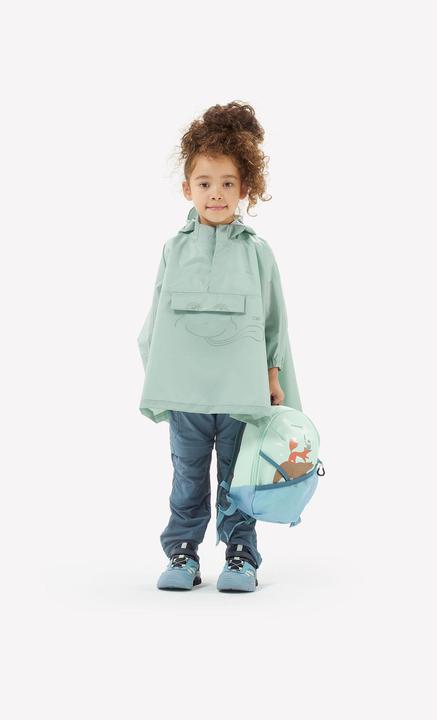 Produktbild Quechua Poncho Regencape Kinder Gr. 92–116 Bergwandern - MH100 grün
