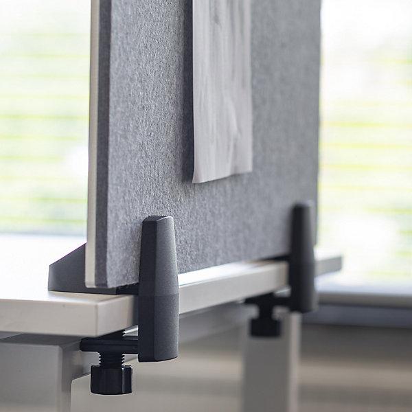 Actual product image smiT Desk partition for an individual workplace, enamel and PET felt surface, white /