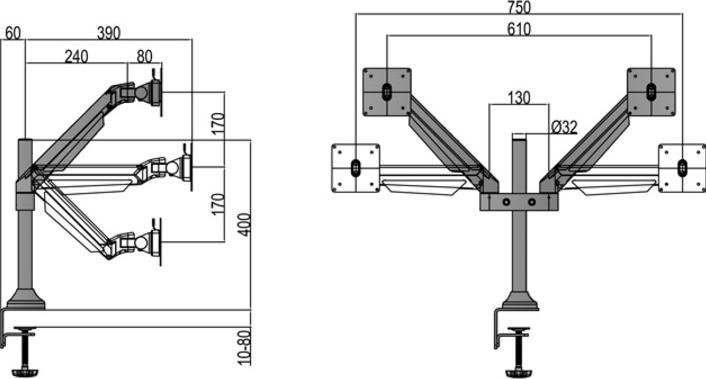 Actual product image Multibrackets MB Gas lift arm HD (Table, 32")