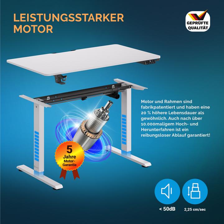 Produktbild Casaria Höhenverstellbarer Schreibtisch (110 x 60 x 118 cm)