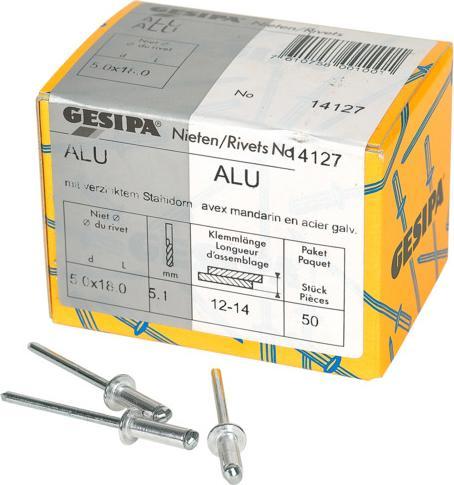 Gesipa Blindnieten 5.0x18 mm Aluminium 50 Stück