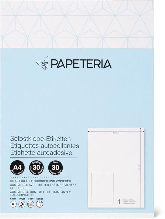 Actual product image Papeteria Self-adhesive labels 210x297mm white