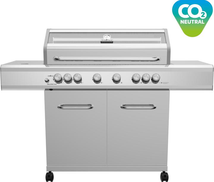 Grillfürst G621G Griglia a gas a 6 fuochi in acciaio inox con bruciatore ad alta temperatura (21 kW)