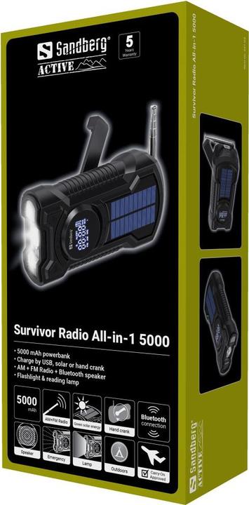 Actual product image Sandberg Survivor Radio All-in1 5000 (5000 mAh, 18.50 Wh)