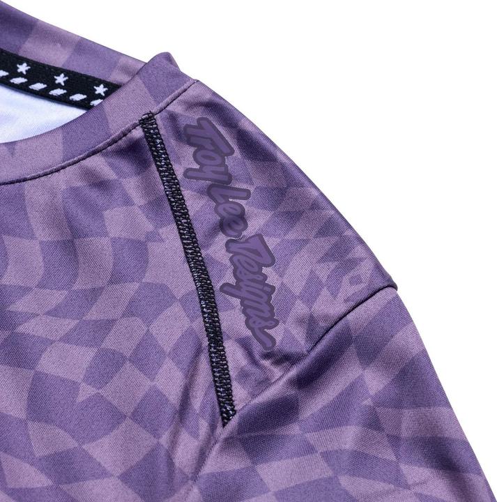 Actual product image Troy Lee Designs Womens Lilium SS Jersey, Twisted Checkers, deep purple, XL (XL)