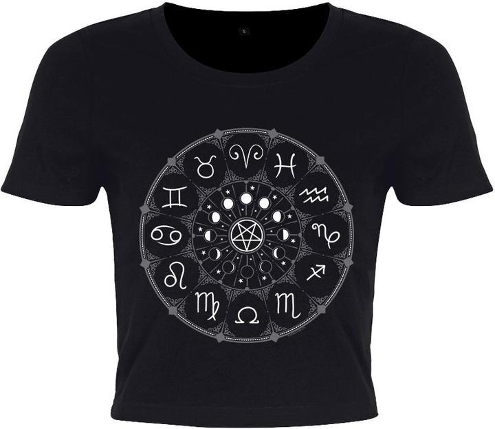 Grindstore Crop Top mit TierkreisPentagramm